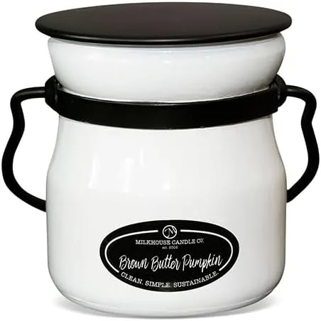Miniatura 39 de Milkhouse Candle Company Vela de soja de manzana y caramelo, rodajas de manzana, canela, perfumada a vainilla dulce, tarro de mantequilla de 16