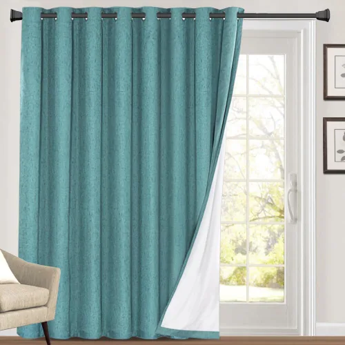 Miniatura 116 de Primitive - Cortinas opacas 100 % de lino texturizado natural para dormitorio, sala de estar, cortinas para ahorra energía, tela de arpillera