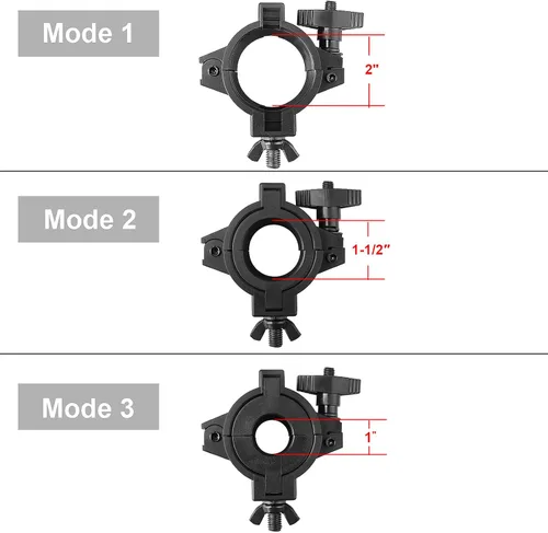 Miniatura 3 de Paquete de 10 abrazaderas de iluminación de escenario para luces de DJ, abrazadera de plástico O Truss para tubo redondo de 1 pulgada, 1-1/2