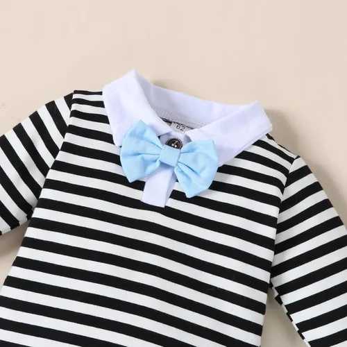 Miniatura 4 de VINUOKER Conjunto de ropa de caballero para bebé, traje de Navidad, traje de Navidad, mono de bebé, 3 piezas, conjunto de algodón