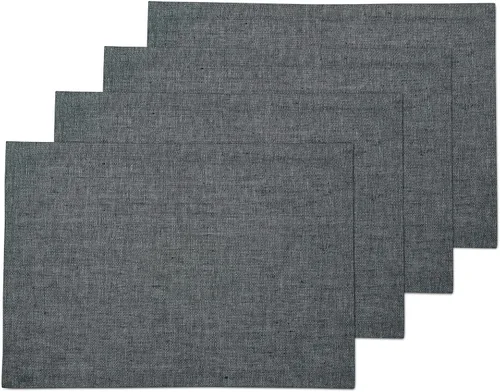 Miniatura 69 de Solino Home Athena - Juego de 4 manteles individuales cuadrados de lino natural claro de 14 x 14 pulgadas, manteles individuales 100 % lino puro