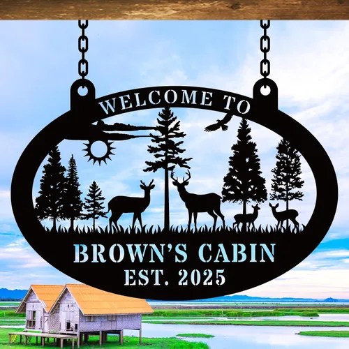 Miniatura 13 de Letrero de metal personalizado para jardín, letrero de pared para decoración al aire libre con nombre personalizado, arte de pared con apellido