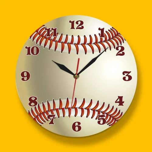 Miniatura 3 de The Geeky Days Reloj de pared con diseño de béisbol, decoración de pared para sala de deportes, personaliza tu nombre, reloj de cuarzo silencioso