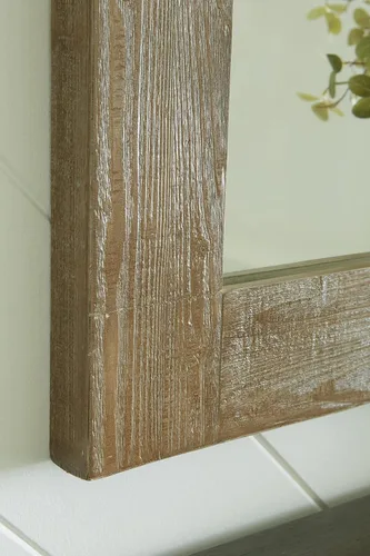 Miniatura 7 de Signature Design by Ashley Waltleigh Farmhouse - Espejo decorativo con marco grueso, color marrón envejecido