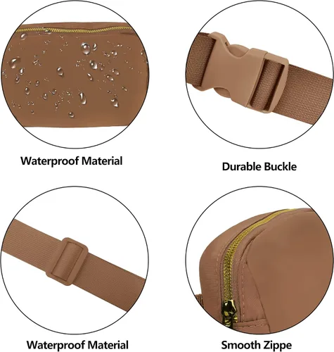 Miniatura 3 de VKIOIP Riñonera de moda con correa ajustable, bolsa cruzada manos libres con cremallera, accesorios de ejercicio de entrenamiento para viajes