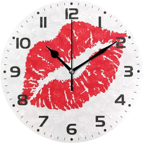 Miniatura 13 de Naanle Reloj de pared acrílico con estampado de purpurina rosa brillante, diseño de princesa para niña, redondo, cuadrado, diamante, pintura al