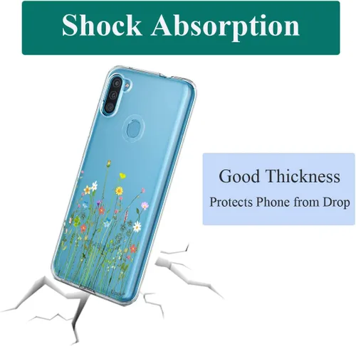 Miniatura 5 de Unov Funda diseñada para Galaxy A11, funda transparente para teléfono con [patrón antideslizante en relieve], protección delgada a prueba de golpes