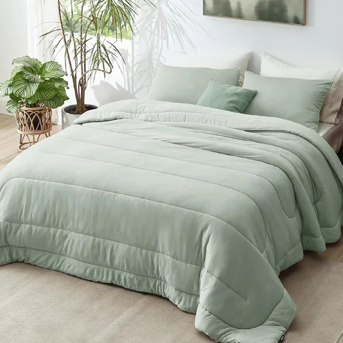 Miniatura 44 de Bedsure - Juego de edredón queen - Juego de ropa de cama refrescante y cálida, ropa de cama reversible gris claro para todas las estaciones, 3 03