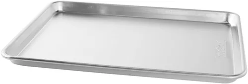 Nordic Ware Naturals Media hoja, bandeja de aluminio de calidad comercial fabricada en Estados Unidos para hornear o asar, borde de acero