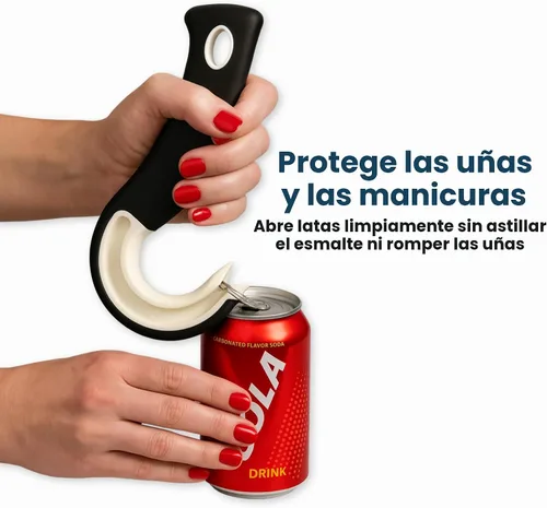 Miniatura 3 de Jokari Abrelatas de anillo para latas de soda y alimentos, ayuda para artritis con agarre antideslizante para personas mayores, niños y protección