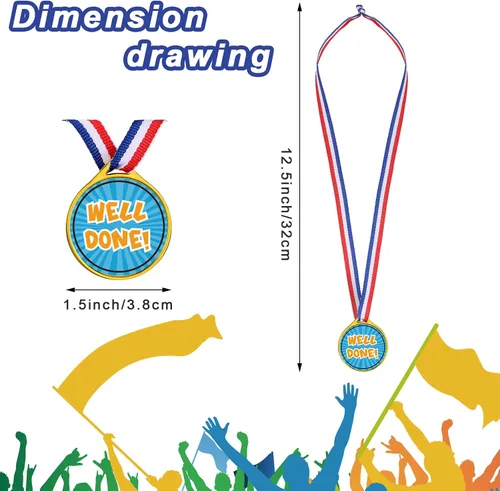 Miniatura 4 de Gejoy Medallas de premio, medallas surtidas para premios para niños, medallas de premio de plástico estilo surtido, medallas de premio para niños