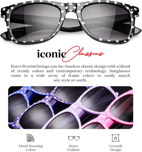 Miniatura 2 de Retro Rewind Gafas de sol vintage de lunares para mujer UV400