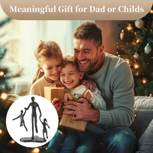 Miniatura 5 de Regalos de cumpleaños para papá de Sziqiqi - Estatua de hierro de amor entre padre e hijo, escultura para decoración del día del padre, boda