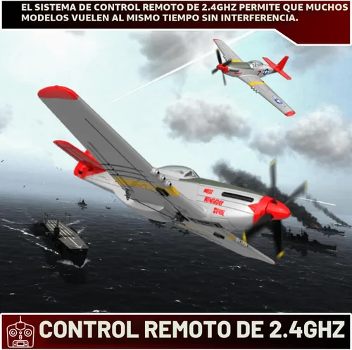 Miniatura 4 de LEAMBE Avión RC de 4 canales, avión acrobático listo para volar, control fácil para principiantes, avión RC P51 Mustang, mejor regalo para adultos