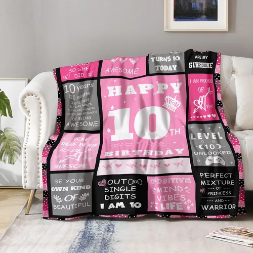 Miniatura 2 de Aimego Regalos de cumpleaños para niñas de 10 años, regalos para niñas de 10 años, regalo de cumpleaños número 10 para niñas, hija, nieta, manta