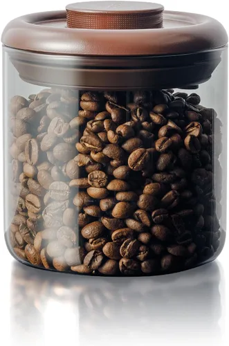 Miniatura 12 de Recipiente de vidrio para café molido hermético de 10 oz – Bote de café molido con tapa Pop Top y válvula de CO₂, recipiente de granos de café