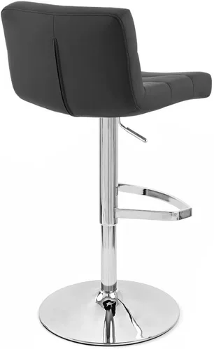 Miniatura 6 de Zuri Muebles enrejado ajustable altura giratoria taburete de bar sin brazos con base cromada - negro