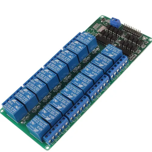 Miniatura 2 de ACEIRMC 5 V 16-canales Módulo de placa de interfaz de relé con optoacoplado LED LM2576 de alimentación para Arduino Kit de bricolaje PiC ARM AVR