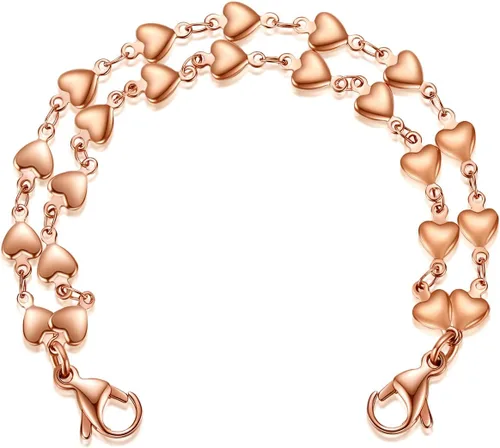 Miniatura 12 de LinnaLove Pulsera de alerta médica intercambiable de acero inoxidable con eslabones de corazón