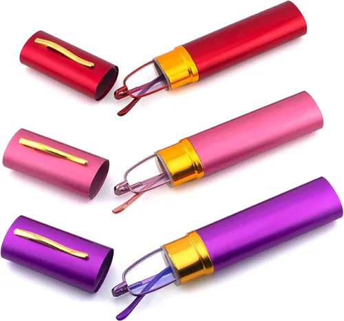 Miniatura 2 de 3 Pack Slim Pocket Reading Glasses for Men Women Blue Light Blocking Compact Readers Spring Hinge Metal Frame Rojo Rosa Púrpura