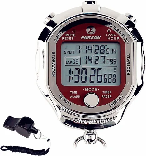 Miniatura 9 de Cronómetro, Cronómetro Digital con Cronometraje de 0.01 segundos y 0.001 segundos, Memoria de Metal para 10/100/400 Vueltas, Reloj Despertador