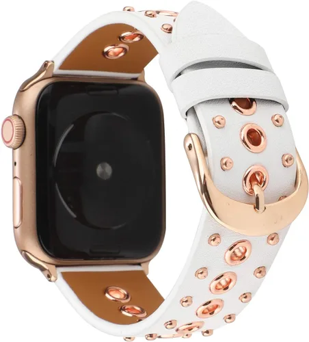Miniatura 2 de Correas de cuero compatibles con Apple Watch de 1.575 in 1.732 in Series SE 6 5 4 1.496 in 1.654 in Series 3 2 1, correa deportiva de repuesto