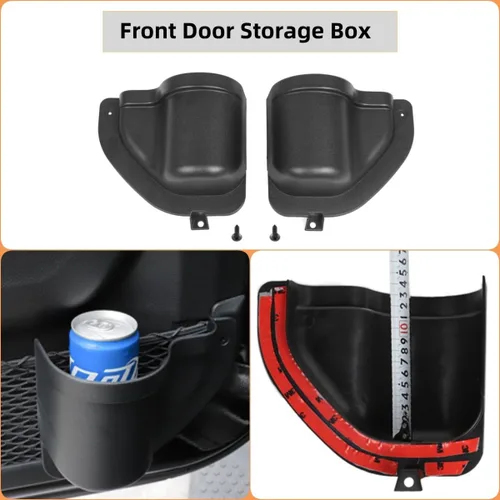 Miniatura 5 de YOCTM Bandeja organizadora de puerta trasera delantera para Jeep Wrangler JL 4XE JLU Rubicon Sport Sahara Gladiator JT 2018 2019 2020 2021 2022 2023