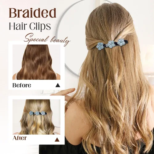 Miniatura 3 de Pinzas para el cabello trenzadas con piedra de cristal brillante para mujeres y niñas, pinzas para el cabello con diamantes de imitación 2025