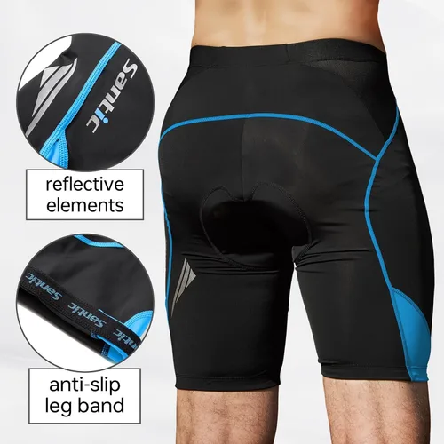 Miniatura 45 de Santic Pantalones cortos de ciclismo para hombre, pantalones acolchados para ciclismo, ropa de ciclismo