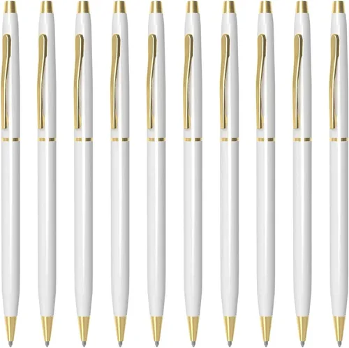 Miniatura 16 de Cambond Bolígrafos de metal – Bolígrafos de tinta negra para firma de libros de invitados de boda, diario y oficina, punta media de 0.039 pulgadas