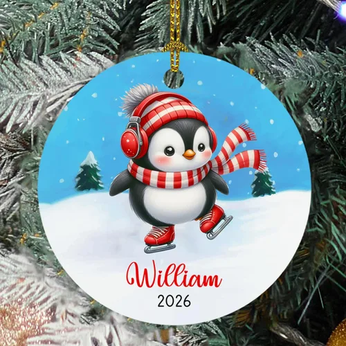 Miniatura 19 de Adorno de cristal de Navidad personalizado con nombre, muñeco de nieve personalizado para árbol de Navidad 2025, nuevo adorno de Navidad para bebé