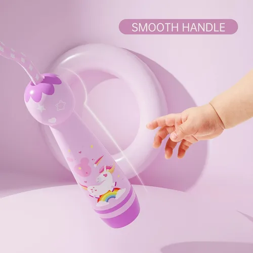 Miniatura 5 de Cuerda de saltar para niños, cuerda de saltar trenzada de algodón ajustable con mango de madera para niños pequeños, fitness, entrenamiento