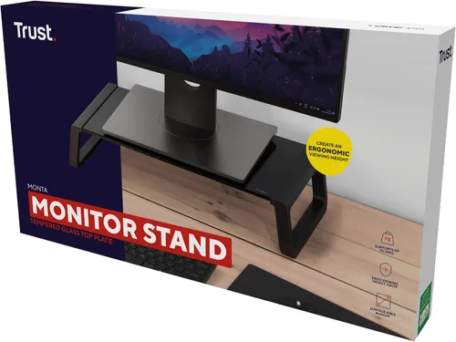 Miniatura 7 de Trust Monta 25271 - Soporte de pantalla de cristal templado para PC, 16.1 x 8.7 x 3.9 in, soporte ergonómico para monitor de escritorio, organizador