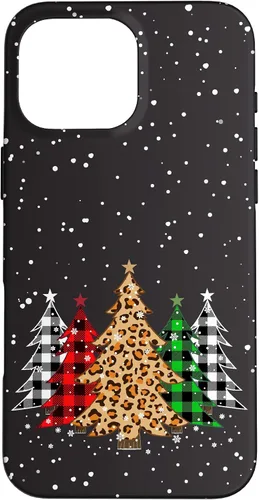 Miniatura 19 de Funda con diseño de árboles de Navidad con estampado de leopardo y cuadros para iPhone 16