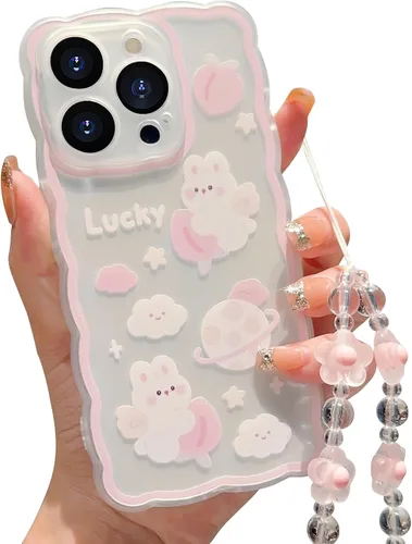 Miniatura 35 de Compatible con iPhone 11 Funda Lindo Dibujos Animados Pequeño Oso Conejo con Lindo Diseño de Cadena para Mujeres Niñas Estético Kawaii Funda Delgada