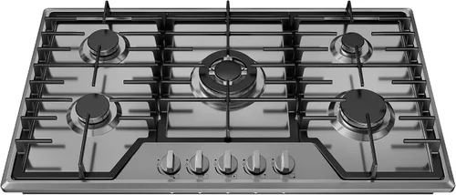 Miniatura 10 de Placa de cocina de gas de 30 pulgadas con 5 quemadores sellados, superficie de cocina empotrable de acero inoxidable, rejillas de hierro fundido