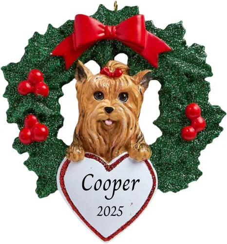 Miniatura 19 de Adornos personalizados para árbol de Navidad 2025 para mascotas, Chihuahua con corona, recuerdo para los amantes de los perros de los cachorros