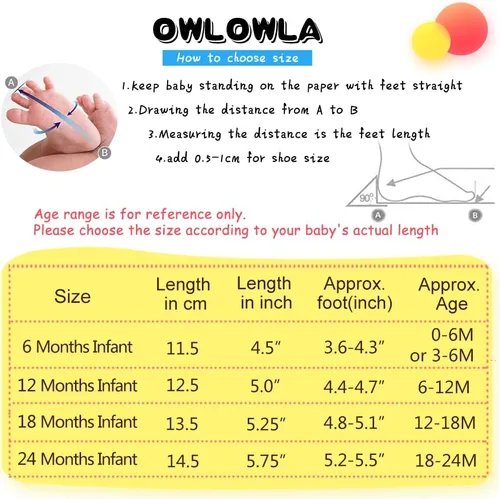 Miniatura 6 de OWLOWLA Zapatos de bebé de suela suave, zapatos de cuna de cuero para primeros pasos, mocasines para bebés, zapatos para niños y niñas
