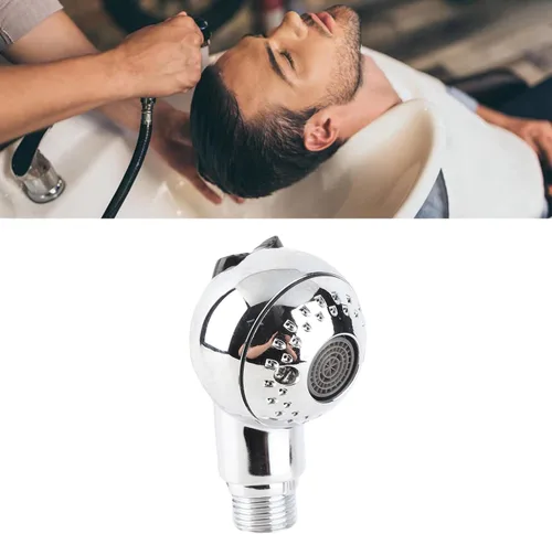 Miniatura 4 de Cabezal de ducha de mano, champú de alta presión, accesorio de cabezal de ducha con un boquilla de filtro de acero inoxidable, botón de ajuste de 2