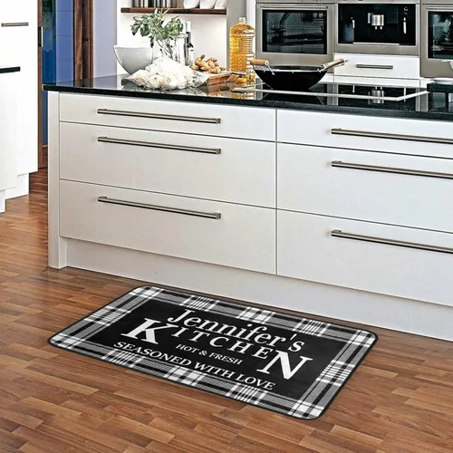 Miniatura 5 de Alfombras de cocina personalizadas con diseño de búfalo blanco, antideslizantes, acolchadas, antifatiga, para baño, cuarto de servicio, estar parado