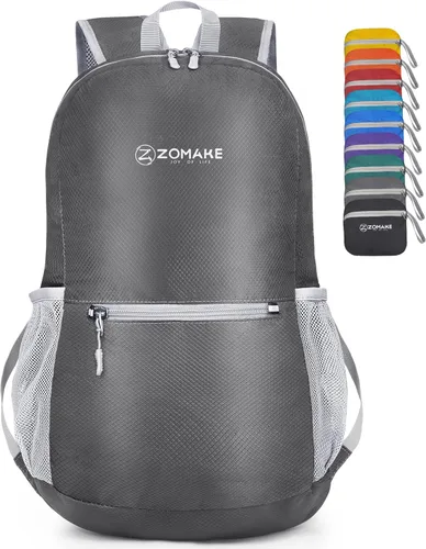 Miniatura 20 de ZOMAKE Mochila ultra ligera y compactable Mochila de senderismo resistente al agua, Mochila pequeña Mochila de camping al aire libre plegable y Negro