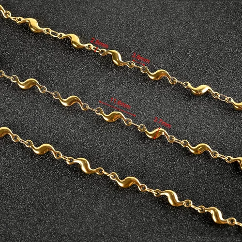 Miniatura 3 de UMAOKANG Cadenas chapadas en oro para hacer joyas, cadena de cable de acero inoxidable de 16.4 ft a granel con anillos de salto y cierres de Oro S