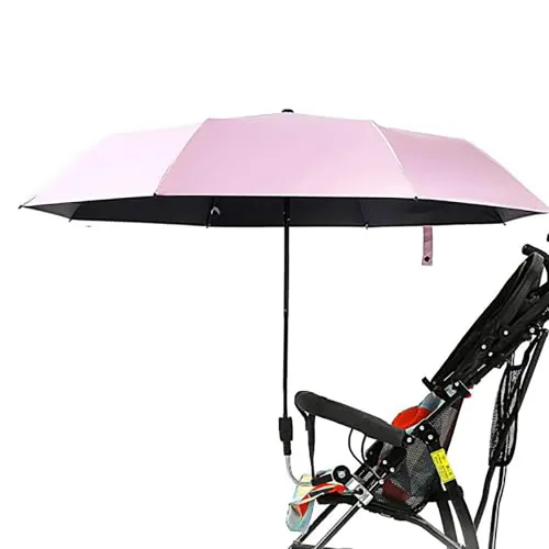Miniatura 8 de Sombrilla universal para bebé, cochecito de bebé, protección solar para cochecitos, paraguas impermeable para carritos, bicicleta, silla de ruedas
