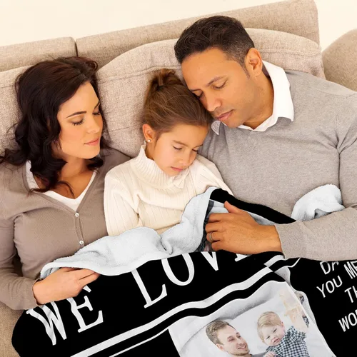 Miniatura 7 de Regalos personalizados de cumpleaños para el día del padre para el mejor papá de parte de hija, hijo, esposa, niños, manta personalizada para papá