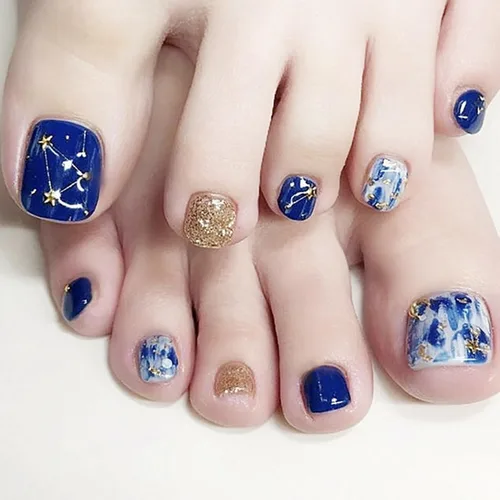 Miniatura 17 de Uñas postizas acrílicas artificiales negras para los dedos de los pies, ataúd a presión con diseños de flores blancas, uñas postizas reutilizables
