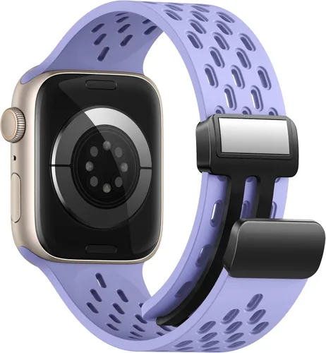 Miniatura 17 de Correa deportiva magnética antisudor para Apple Watch, correas de silicona impermeable y transpirable. Para compatible con iWatch Ultra SE Series