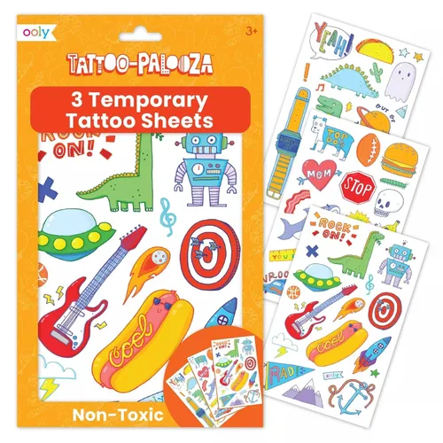 Miniatura 14 de Ooly 50 tatuajes temporales con purpurina para niños, tatuajes temporales seguros y no tóxicos, regalos de fiesta para niños, excelentes rellenos
