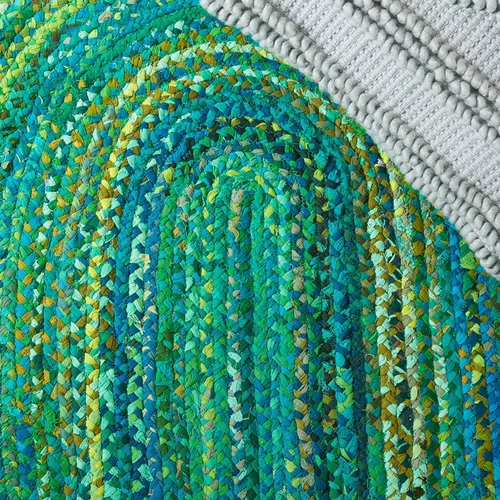 Miniatura 7 de SAFAVIEH - Colección Trenzada Alfombra de área - 5' x 8' Ovalada, Verde, Algodón Reversible Hecho a Mano de Cabaña de Campo, Ideal para Áreas