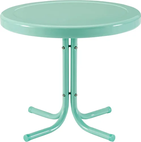 Miniatura 13 de Crosley Furniture Griffith - Mesa auxiliar retro de exterior, de metal resistente a la intemperie, para patio, terraza, porche, color Alabaster