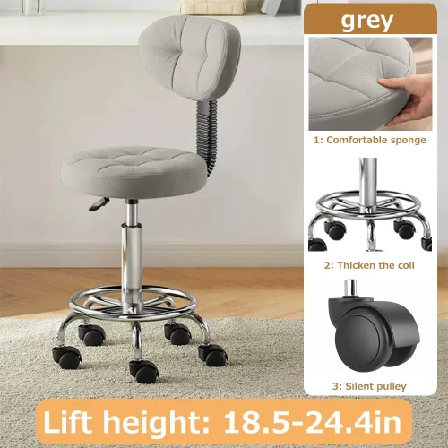 Miniatura 3 de Silla de dibujo de oficina con respaldo y reposapiés, silla de escritorio de oficina multiusos, silla de hogar, cojín de asiento grueso